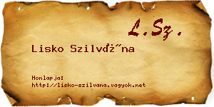 Lisko Szilvána névjegykártya